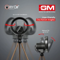 GM Oxy Air Bladeless Fan with Air Purifier and LED Light - Graphite Magnesia