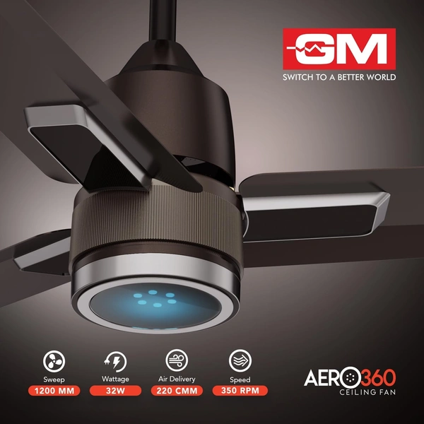 GM Aero 360 1200 mm BLDC Ceiling Fan - Brown Gun Metal