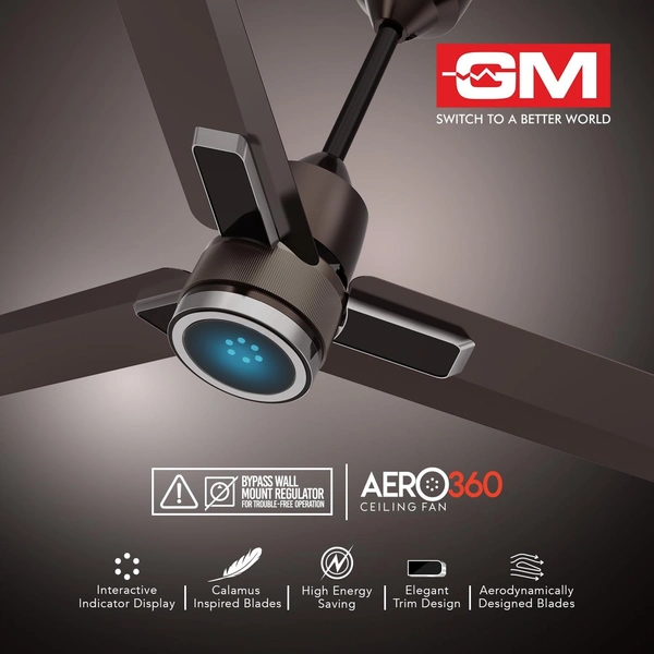 GM Aero 360 1200 mm BLDC Ceiling Fan - Brown Gun Metal