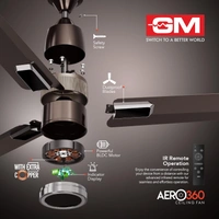 GM Aero 360 1200 mm BLDC Ceiling Fan - Brown Gun Metal