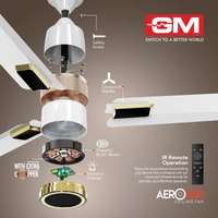 GM Aero 360 1200 mm BLDC Ceiling Fan - White Gold