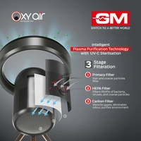 GM Oxy Air Bladeless Fan with Air Purifier and LED Light - Graphite Magnesia