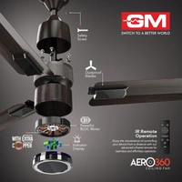 GM Aero 360 1200 mm BLDC Ceiling Fan - Wenge Wood-Gunmetal