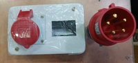 Neptune Bals Three Phase Plug & Socket Combined Metal Enclosure - Neptune IP44 | Industrial Power Connector - 63A - 5 PIN- 3203