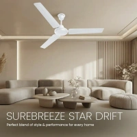 Crompton Star Drift 1200mm Ceiling Fan (1 Star | Pack of 1) - 1200mm, White