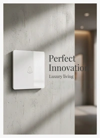 Perfect Innovation Tempered Glass Bell Push Switch 2M - White