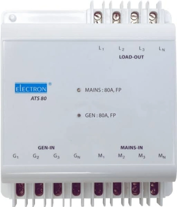 Electron ATS 80 Microcontroller Based Automatic Changeover with Current Limiter (ACCL) | 3 Pole 80A EB | 3 Pole 1-80A DG | 4 Pole Automatic Transfer Switch