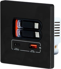 Recessed USB Retractable Extension Socket - Black