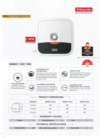 Racold Omnis R water Storage Heater - 15 Liters