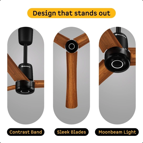 Atomberg Renesa Elite Smart Ceiling Fan - 1200mm, Golden Oakwood
