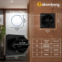 Atomberg 150mm (6 Inches) Studio + Exhaust Fan - 150mm, Brushed Steel