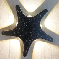5 Way X 3 Watts Starfish LED Outdoor Light Black Marble Finish Volvo 810
