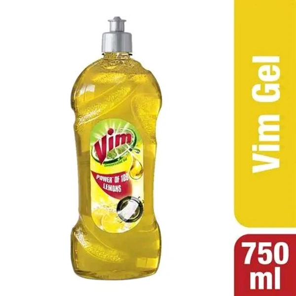 Vim Lemon Liquid Dishwash Gel Bottle - 750ml