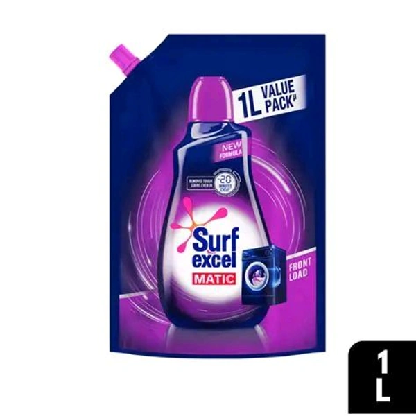 Surf Excel Matic Front Load Detergent Liquid Pouch  - 1 Litre