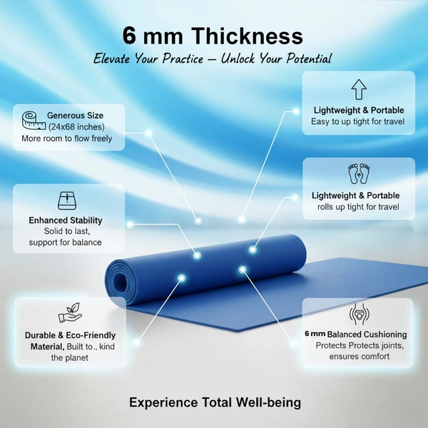 Healthy Wealthy  Yoga Mat - 6 mm