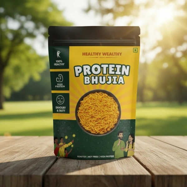 Healthy Wealthy Protein Bhujia – High Protein | Tasty Healthy Snack (90g)