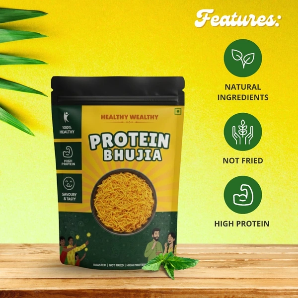 Healthy Wealthy Protein Bhujia – High Protein | Tasty Healthy Snack (90g)