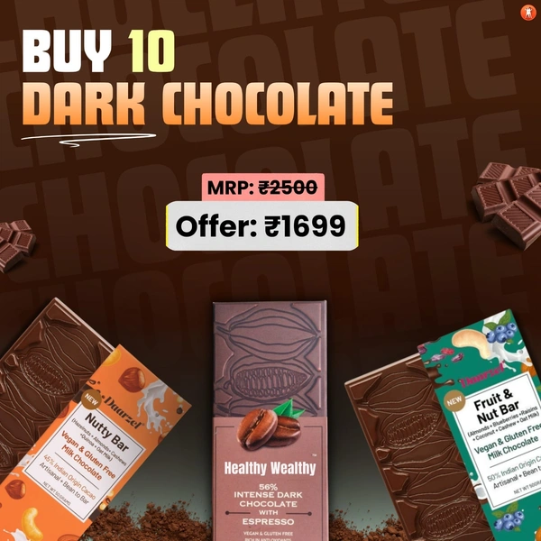 Premium Dark choclate 100 % natural - Pack of 10