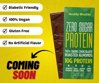 Zero Sugar Protein Dark Chocolate (50% Dark Chocolate with Roasted Almonds | 10g Protein) - Pack of 4