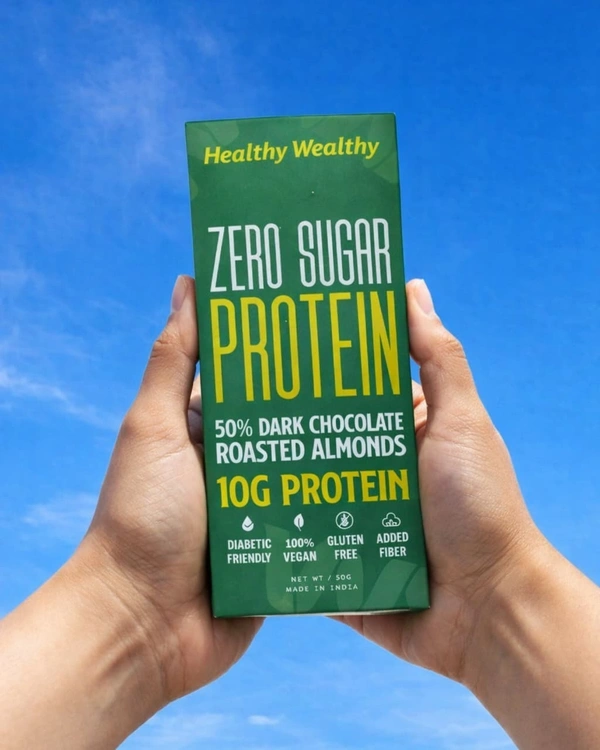 Zero Sugar Protein Dark Chocolate (50% Dark Chocolate with Roasted Almonds | 10g Protein) - Pack of 4