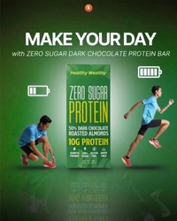 Zero Sugar Protein Dark Chocolate (50% Dark Chocolate with Roasted Almonds | 10g Protein) - Pack of 4