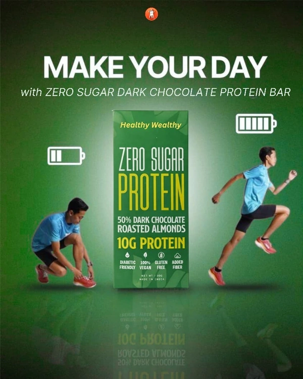 Zero Sugar Protein Dark Chocolate (50% Dark Chocolate with Roasted Almonds | 10g Protein) - Pack of 4
