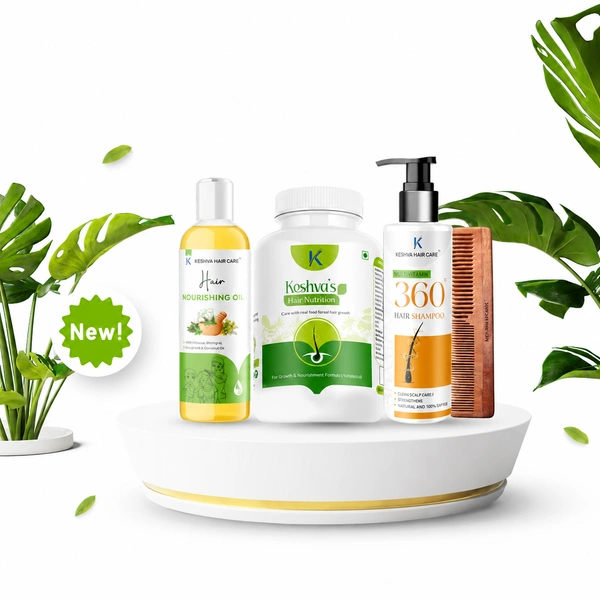 Keshva Hair Care kit ( Hair Nutrition Tablet, hair Nourishing oil & 360° Hair Shampoo)