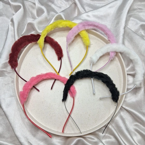 Fur Hairbands (12 pcs)
