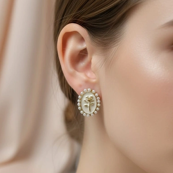 Golden Rosette Earrings