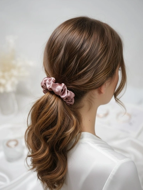 Soft satin scrunchies (6 pcs)