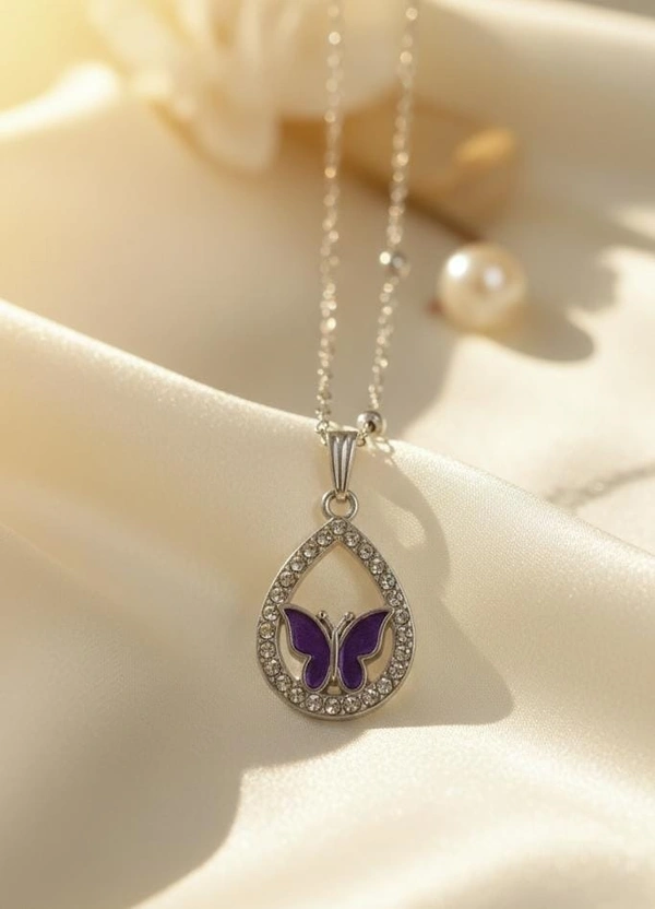 Silver purple butterfly -5
