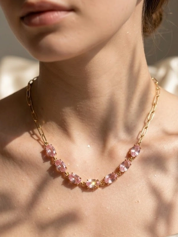 Rose pink AD sleek chain