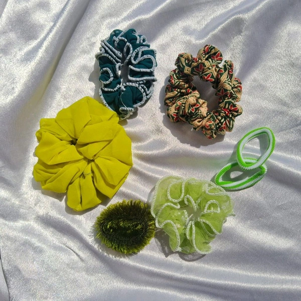 Green Combo Scrunchies