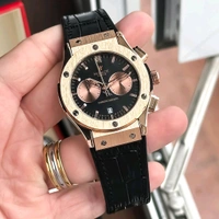 Big Bang in Rosegold Case with black Dial & Black Leather Hublot Og