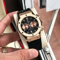 Big Bang in Rosegold Case with black Dial & Black Leather Hublot Og