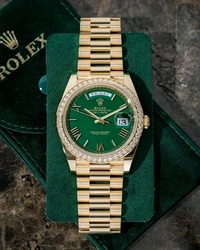 Rolex Dimond Day Date 40 Gold Green 