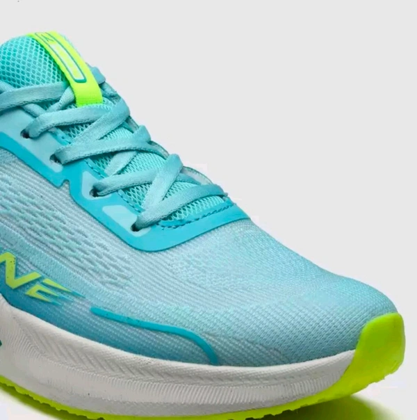 stylish light blue and neon green running or sports shoes - 5