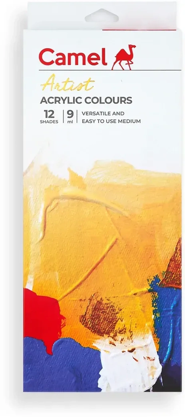 CAMEL Camel Artists Acrylic Colours 12 Shades - 9 ml Each (Set of 12, Multicolor)