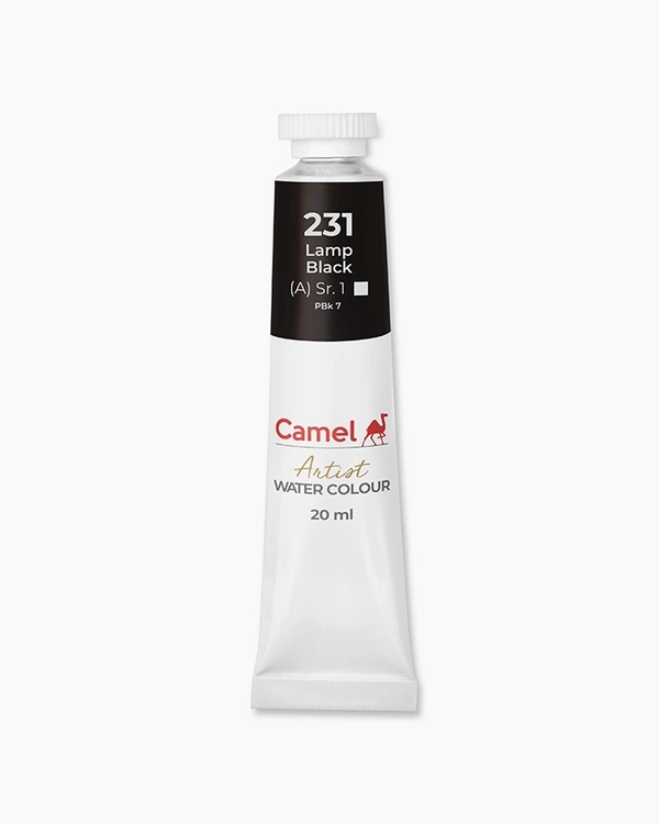 CAMEL Camel Artist Water Colours Individual tube of Lamp Black in 20 ml
