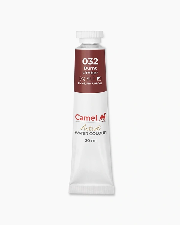 CAMEL Camel Artist Water Colours Individual tube of Burnt Umber in 20 ml