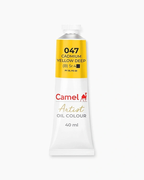 Camel Artist Oil Colours Individual tube of Cadmium Yellow Deep in 40 ml
