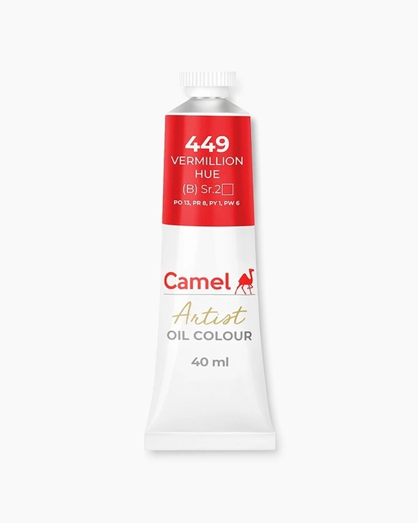 Camel Artist Oil Colours Individual tube of Vermillion Hue in 40 ml