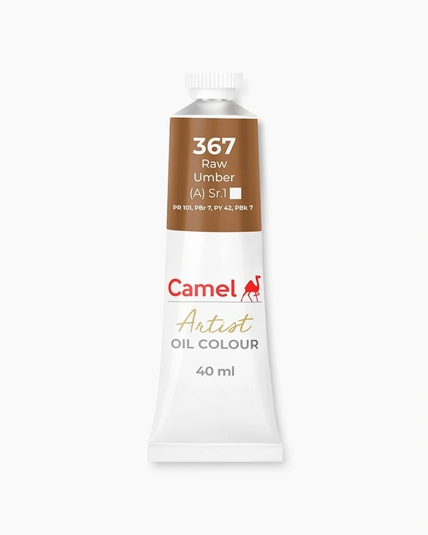 Camel Artist Oil Colours Individual tube of Raw Umber in 40 ml