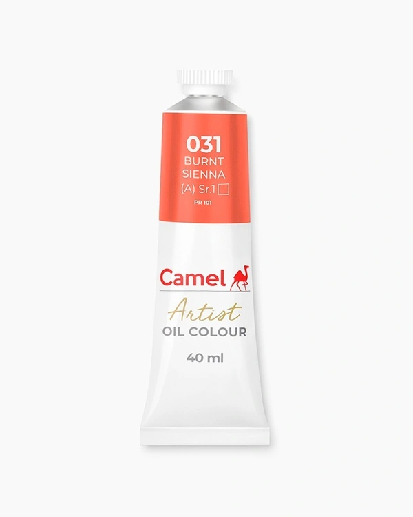 Camel Artist Oil Colours Individual tube of Burnt Sienna in 40 ml