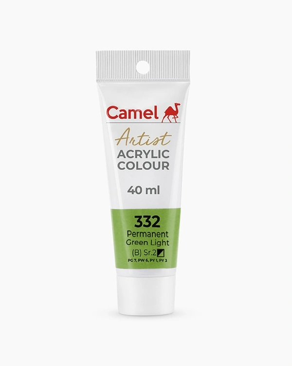 CAMEL Camel ARTIST ACRYLIC TUBE OF PERMANENT GREEN LIGHT , 40 ML