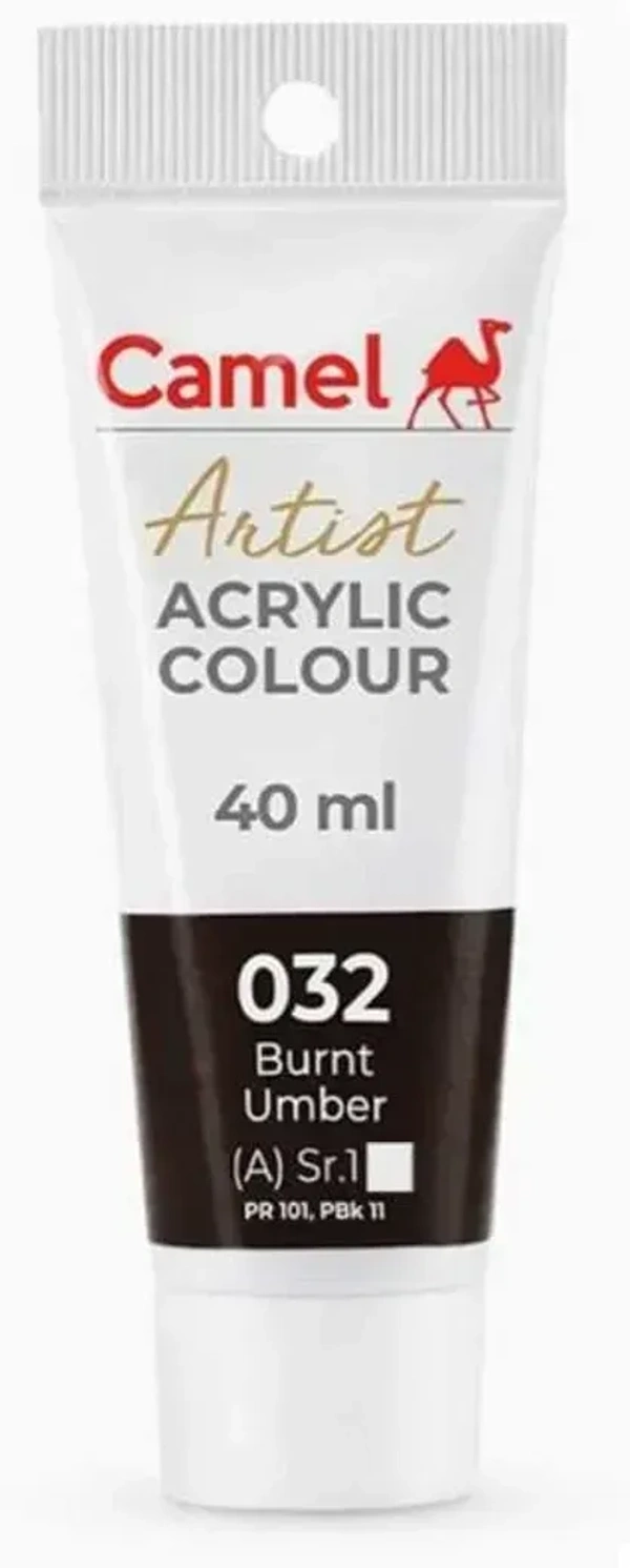 CAMEL Camel ARTIST ACRYLIC TUBE OF BURNT UMBER, 40 ML