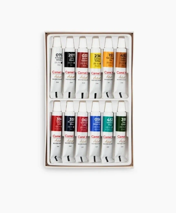 CAMEL Camlin Kokuyo ARTIST WATER COLOUR TUBES 12 SHADES (Set of 1, ASSORTED SHADES)