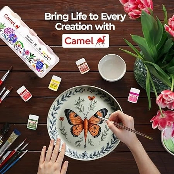 Camel Acrylic Ultra Colour – 12 Rich Shades (10ml each)