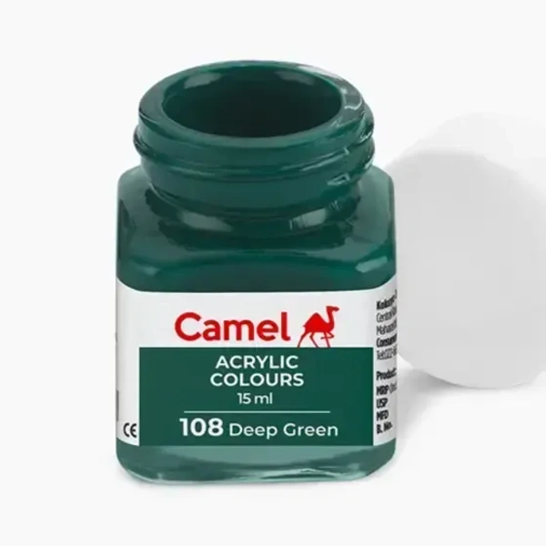 Camel Fabric Colour ( 108  Dark Green ) 15 ml 10 pieces