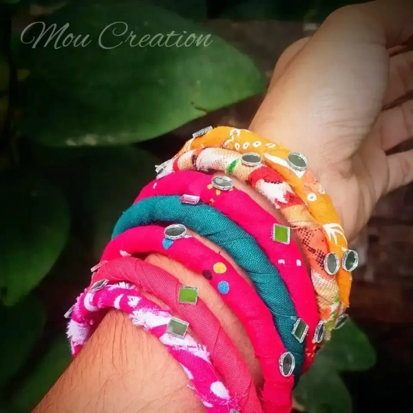 Bangles decorated with glass - 22,  24,  26